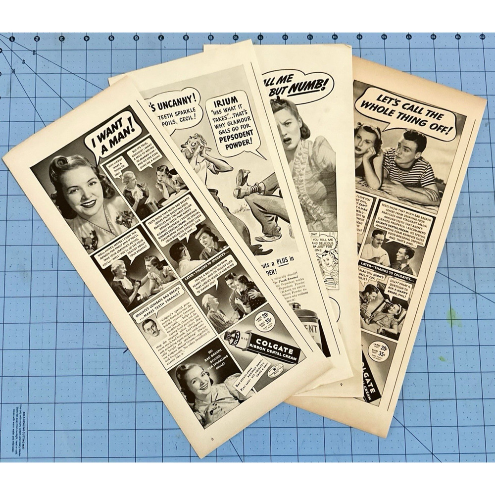 4 Print Ads 1939 Colgate Ribbon Dental Cream